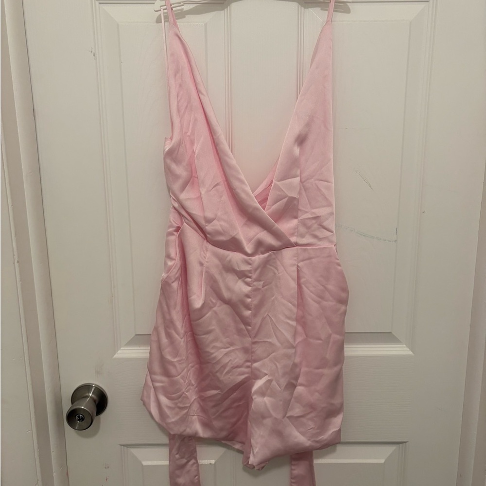 Pink Sleeveless Wrap Dress